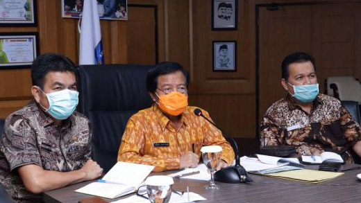 Lewat Vidcon, Pemprov Babel Koordinasikan Mekanisme Pelaksanaan Bansos Tunai